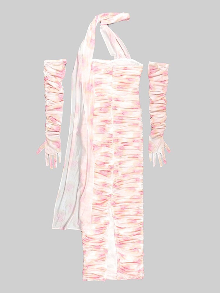 Mesh Body Dress w/ Gloves