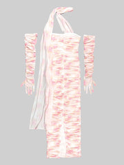 Mesh Body Dress w/ Gloves