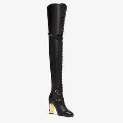 Metal Heels Over-the-Knee Boots