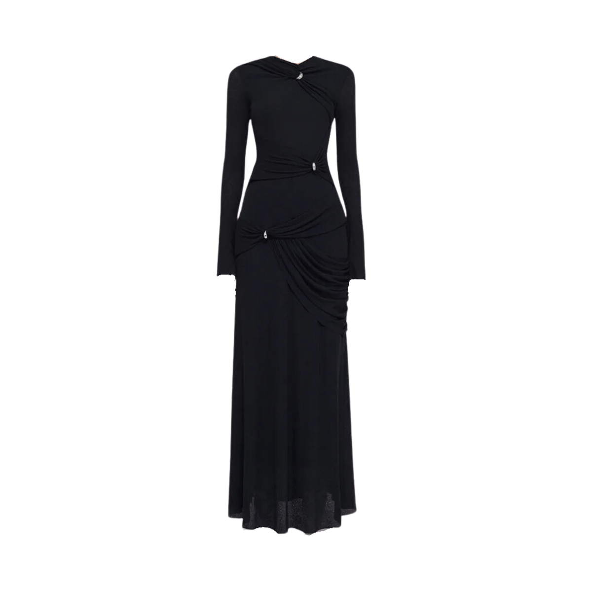 Metal Rings Pleated Dress
