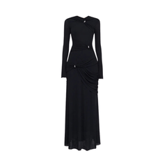 Metal Rings Pleated Dress