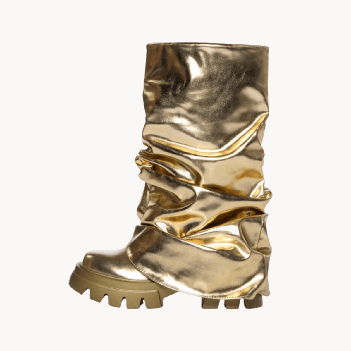 Metallic Slip On Boots