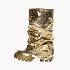 Metallic Slip On Boots