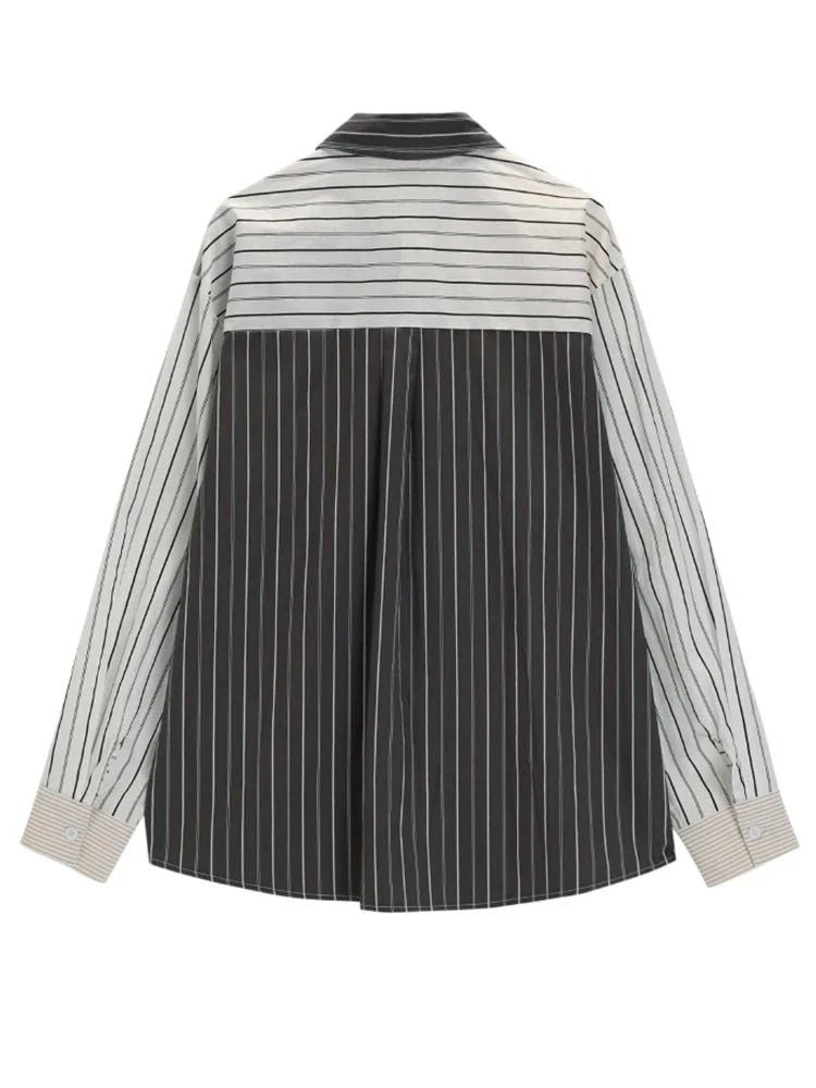 Mixed Stripes Single Breasted Shirt