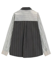 Mixed Stripes Single Breasted Shirt