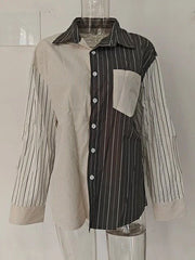 Mixed Stripes Single Breasted Shirt