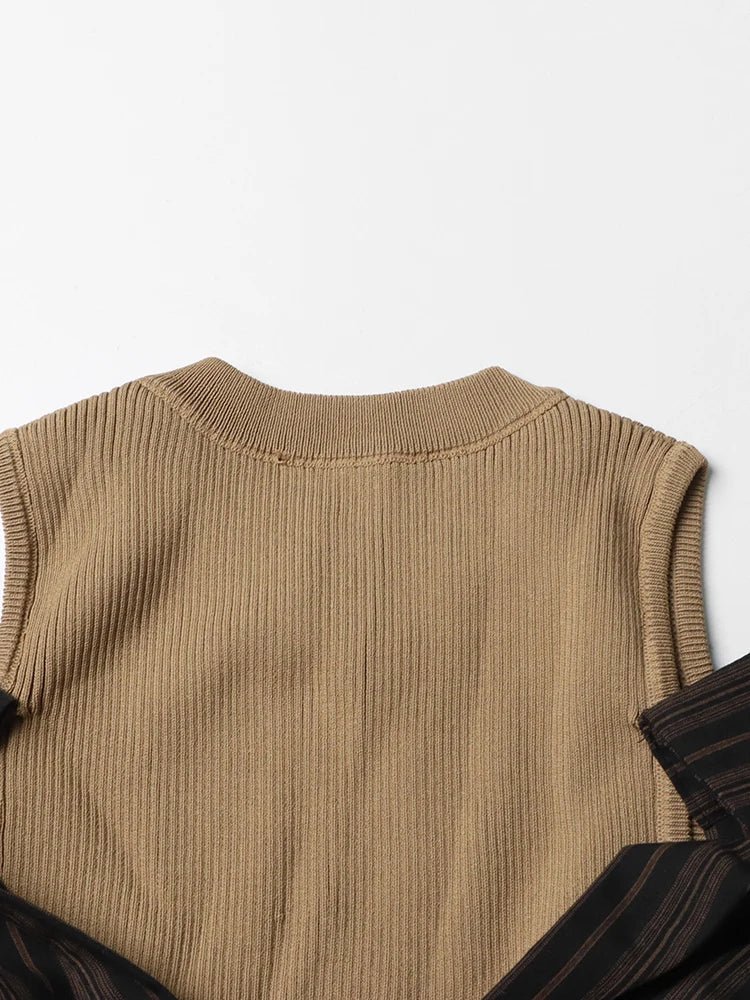 Mock 2-Piece Ribbed Top