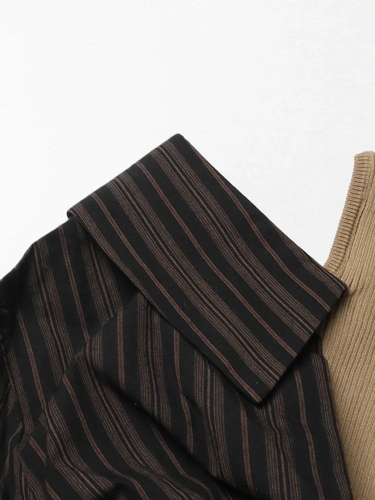 Mock 2-Piece Ribbed Top