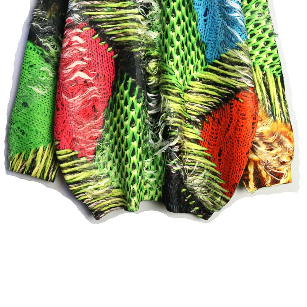 Mock Knit Prints Sweater