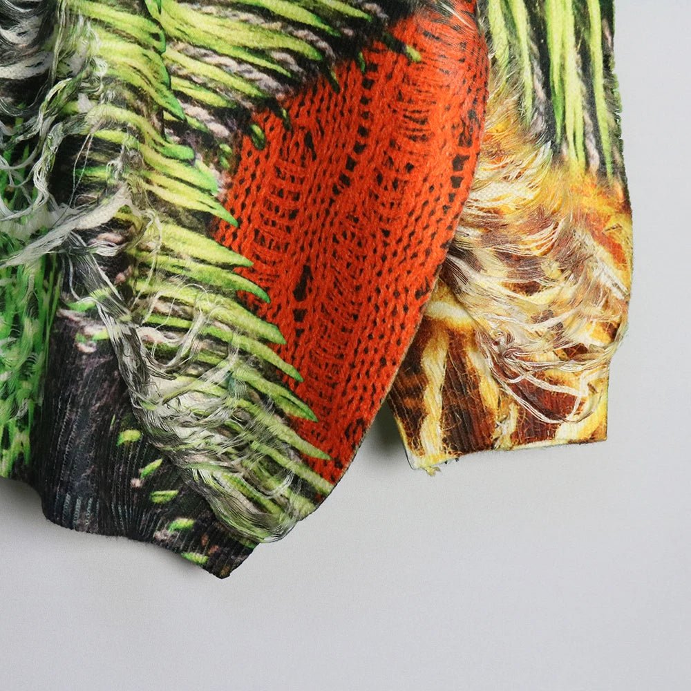 Mock Knit Prints Sweater