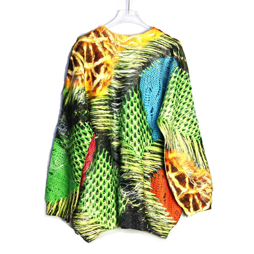 Mock Knit Prints Sweater