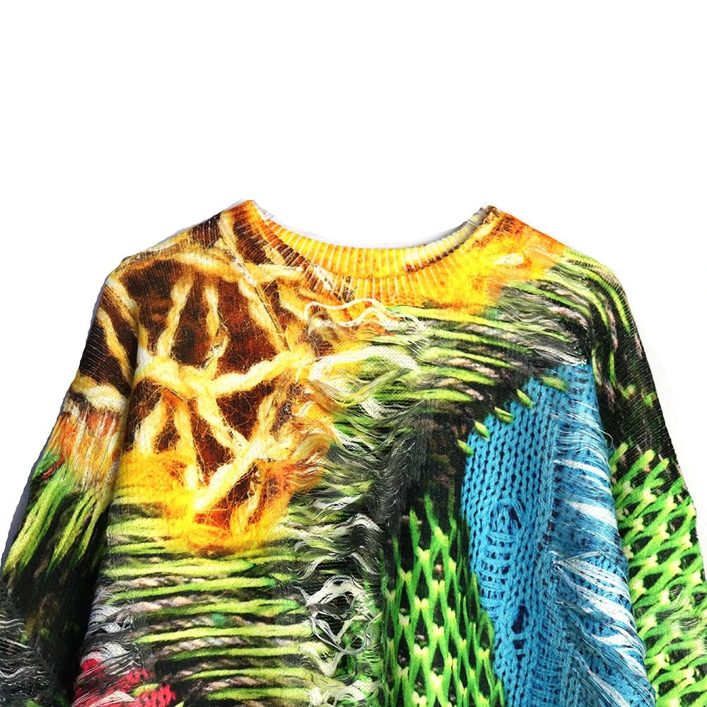 Mock Knit Prints Sweater