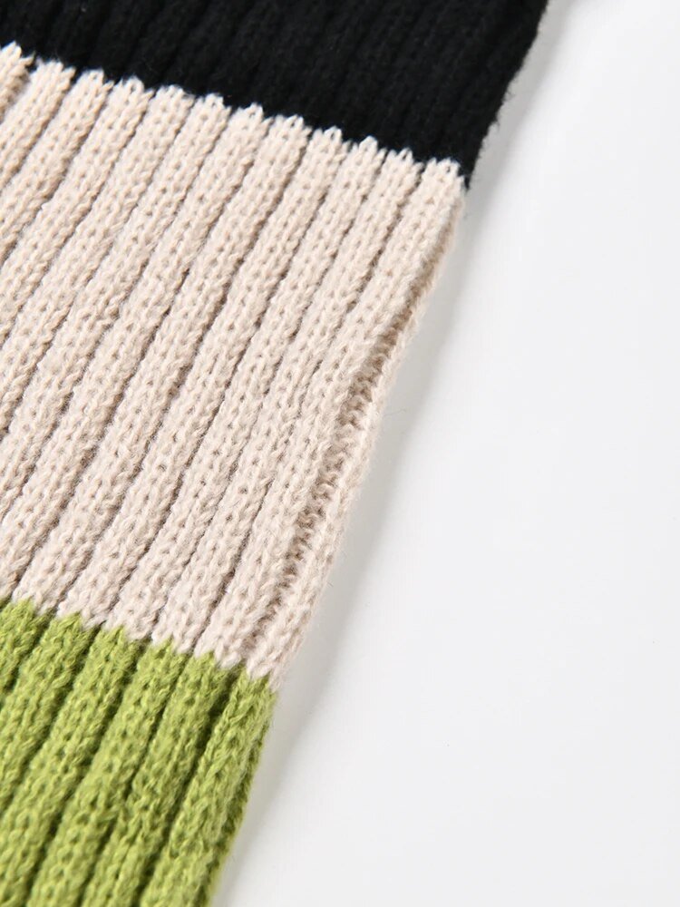 Mock Neck Drop Shoulder Knit Cardigan