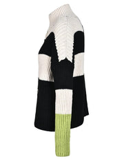 Mock Neck Drop Shoulder Knit Cardigan
