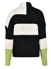 Mock Neck Drop Shoulder Knit Cardigan