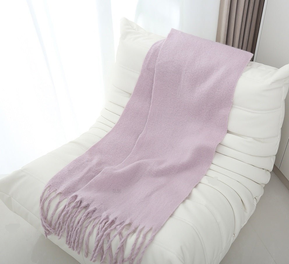 Mohair Braided Tassel Thick Scarf