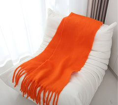 Mohair Braided Tassel Thick Scarf