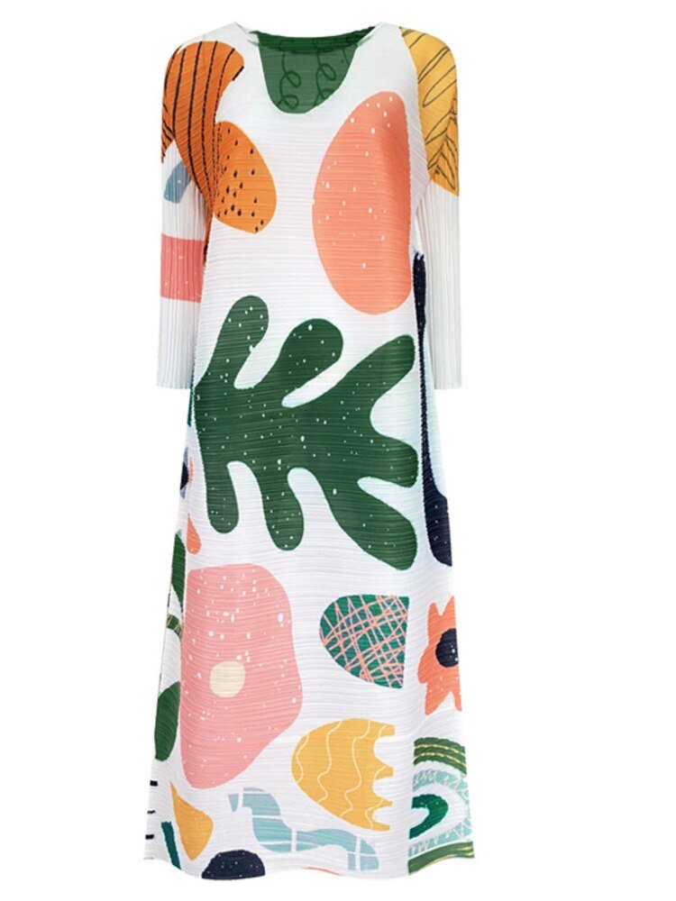 Monstera Pleated Dress