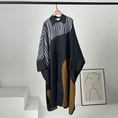 Multi Print Bat Sleeve Shirt Dress - @cinfulooks