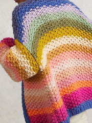 Multicolor Striped Knit Loose Sweater
