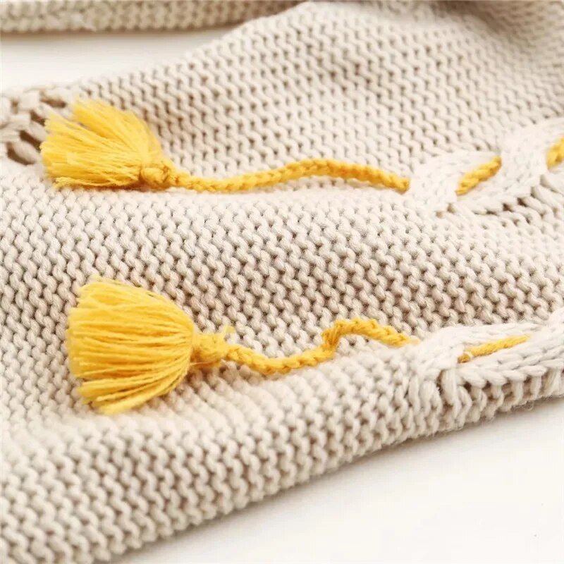 Multicolor Tassels Knitted Loose Sweater
