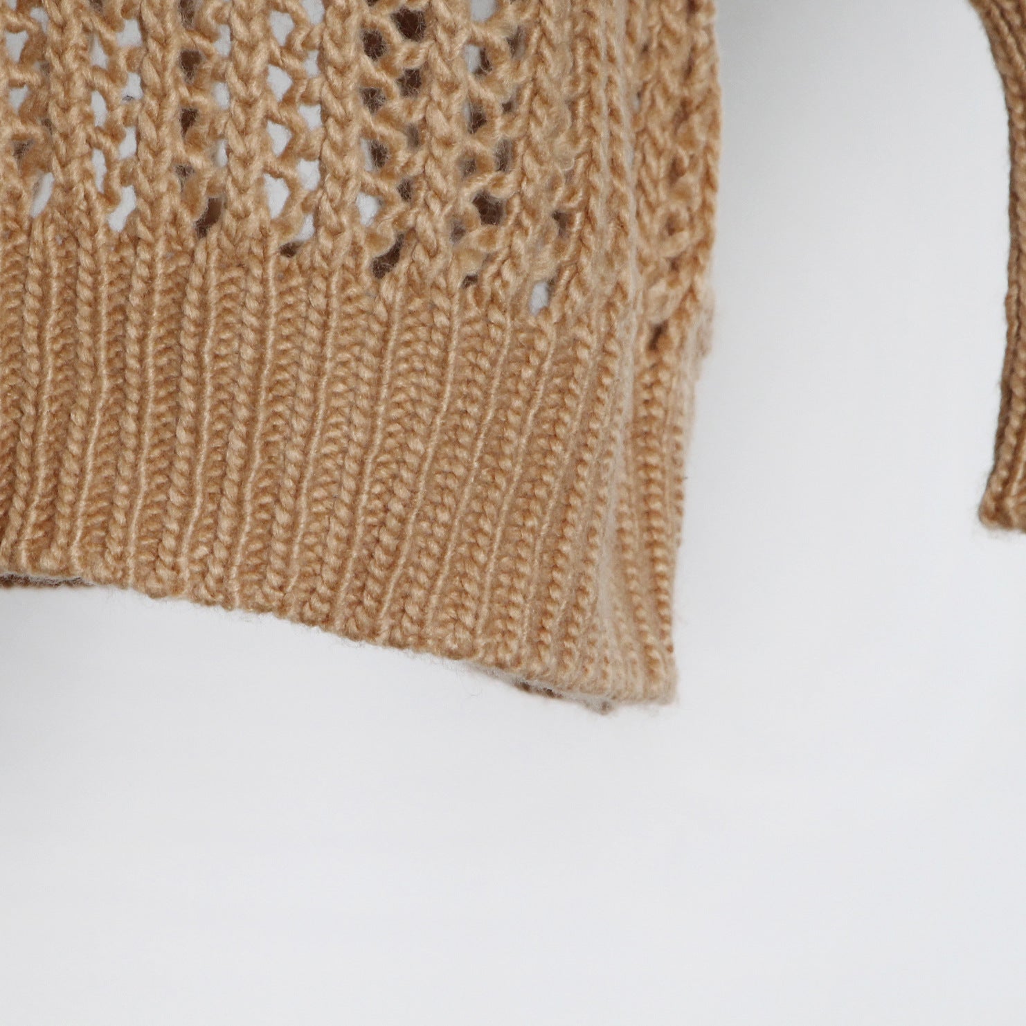 Net Overlay Loose Crochet Sweater