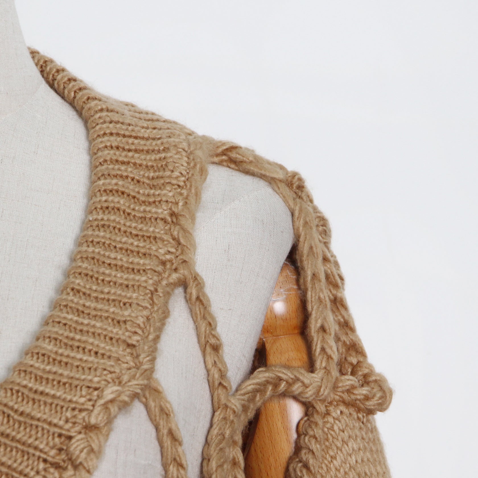 Net Overlay Loose Crochet Sweater