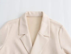 Notched Lapel Open Long Overcoat