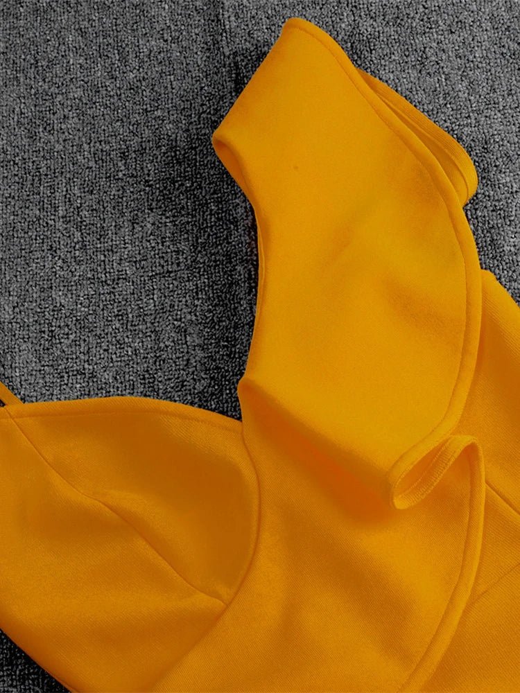 Oblique Ruffles Sleeveless Cocktail Dress