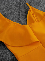 Oblique Ruffles Sleeveless Cocktail Dress