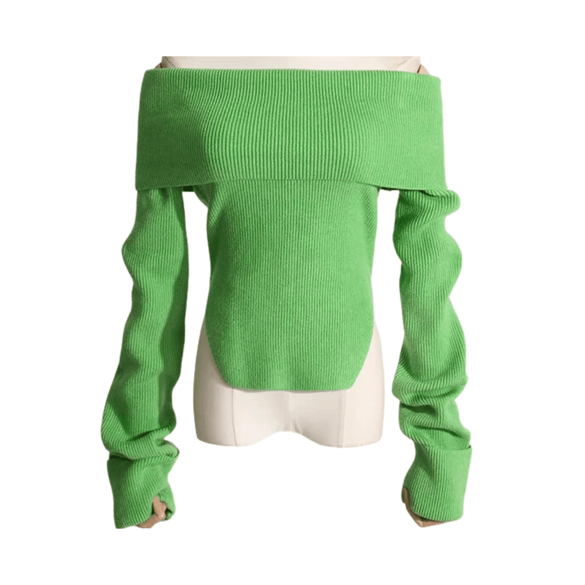 Off Shoulder Knit Cropped Sweater