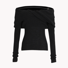 Off-Shoulder Knit Sweater