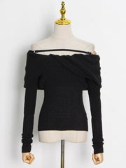 Off-Shoulder Knit Sweater
