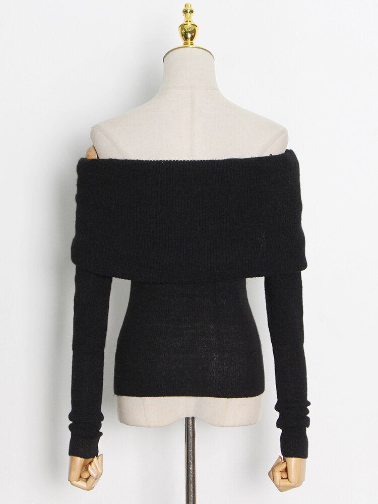 Off-Shoulder Knit Sweater