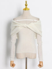 Off-Shoulder Knit Sweater
