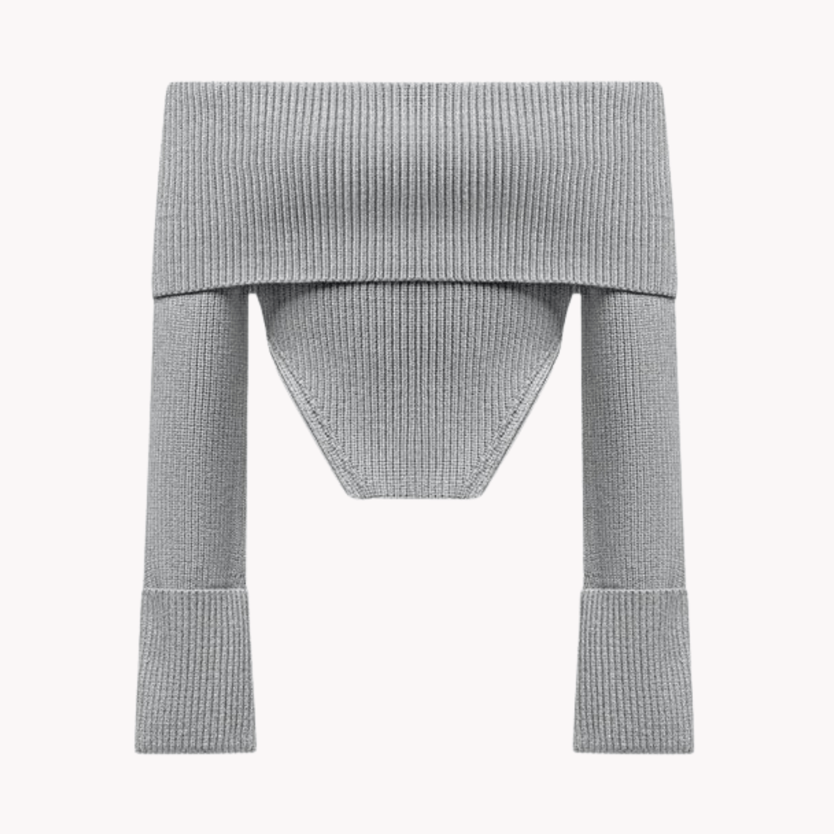 Off Shoulder Strapless Knitted Sweater