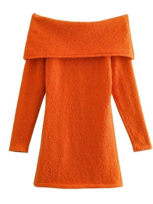 Off the Shoulder Mini Knit Dress