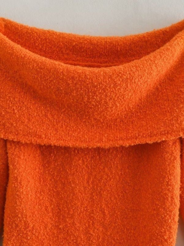 Off the Shoulder Mini Knit Dress