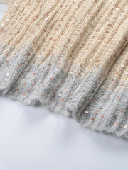 Ombre Sequined Knit Wool Sweater