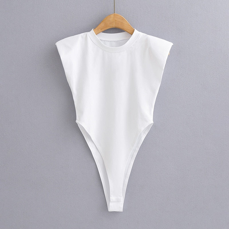 One-Piece Padded Shoulder Bodysuit