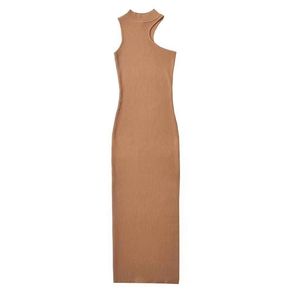 One Shoulder Split Knit Dress