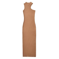 One Shoulder Split Knit Dress