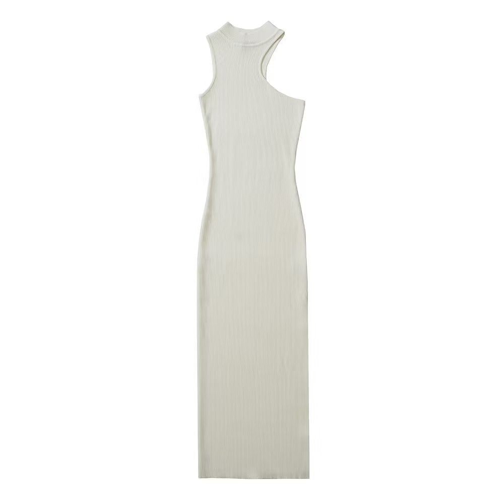 One Shoulder Split Knit Dress
