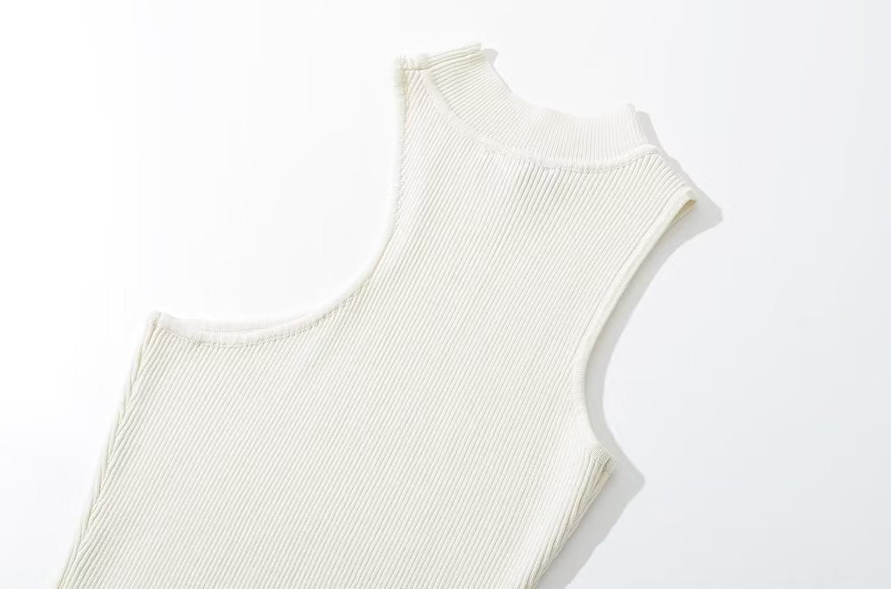 One Shoulder Split Knit Dress