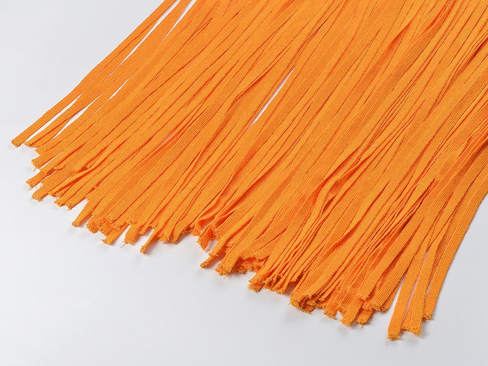 Orange Tassel Knit Dress - @createdbyfortune