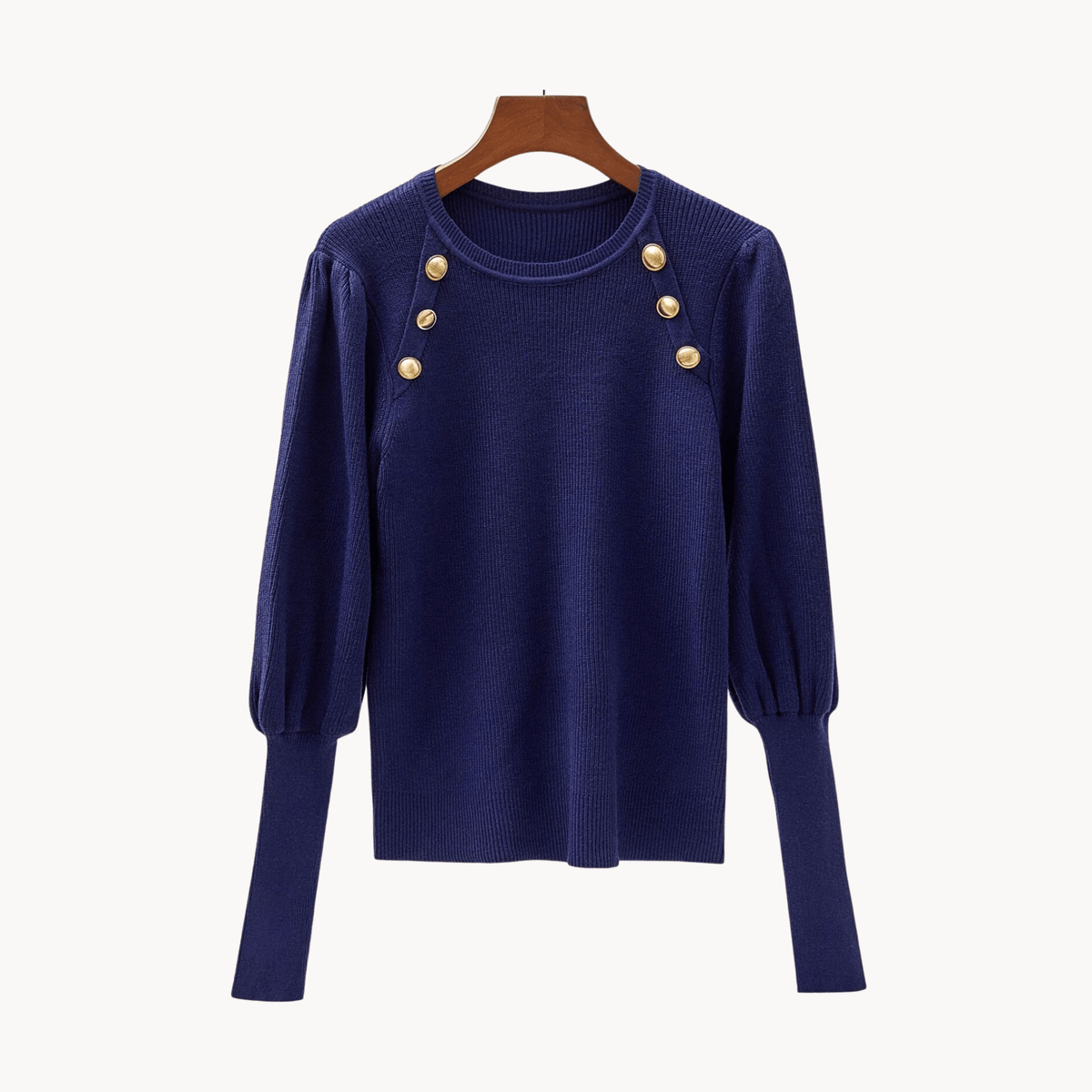 Ornate Buttons Adorned Knit Sweater