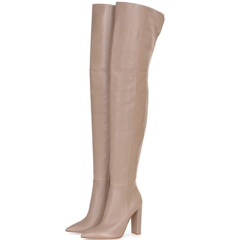 Over-the-Knee Side Zipper Boots