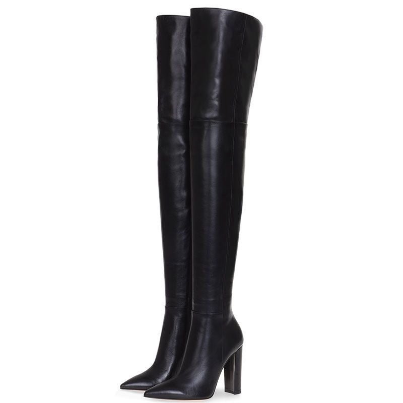 Over-the-Knee Side Zipper Boots