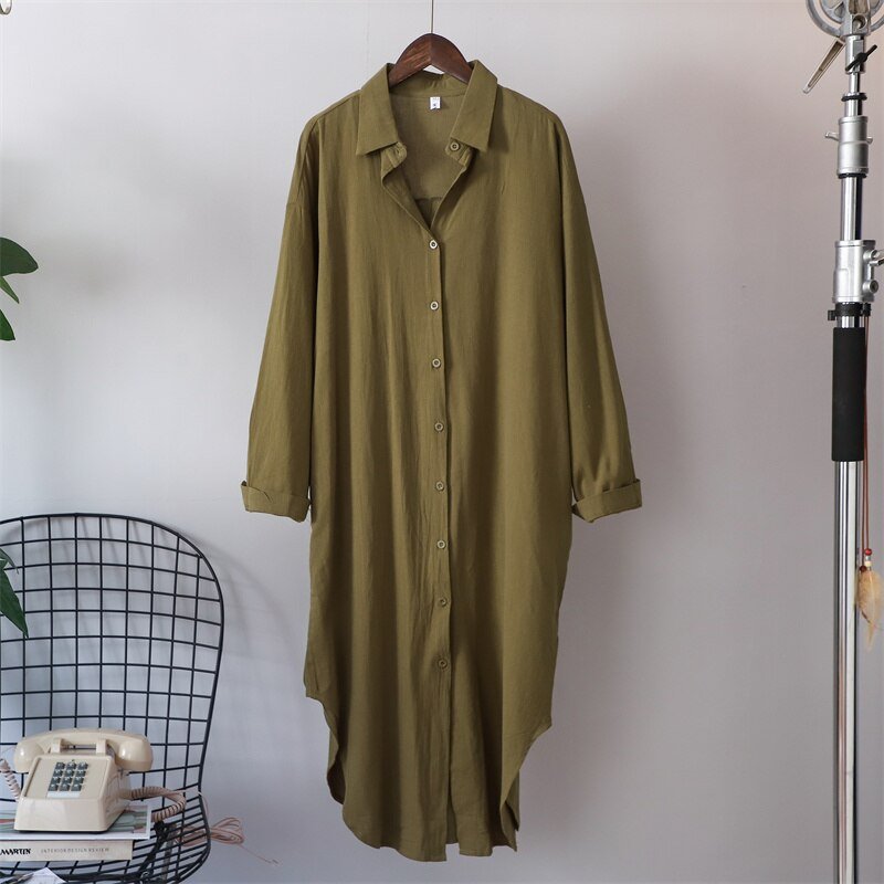 Oversized Cotton Blouse Dress