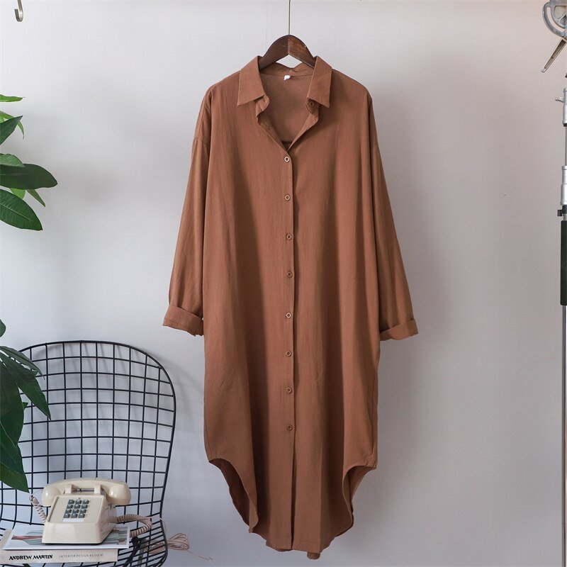 Oversized Cotton Blouse Dress